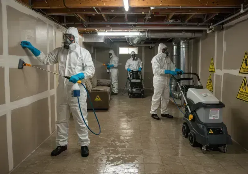 Basement Moisture Removal and Structural Drying process in Garner, IA